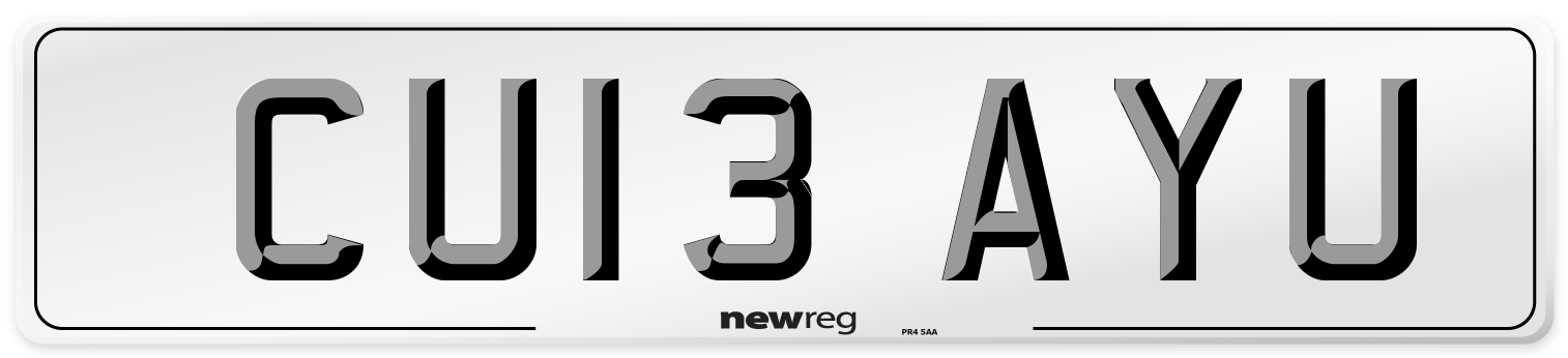 CU13 AYU Number Plate from New Reg